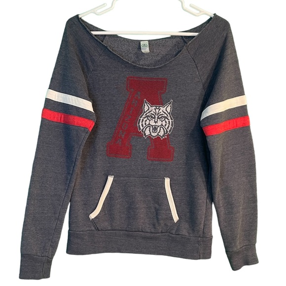 Arizona Wildcats BIG 12 Inaugural Year, Baby! Off Shoulder Bear Down Sweatshirt - Picture 1 of 5